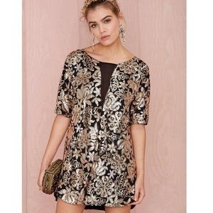 Lovers + Friends Black & Gold Sequin Dress